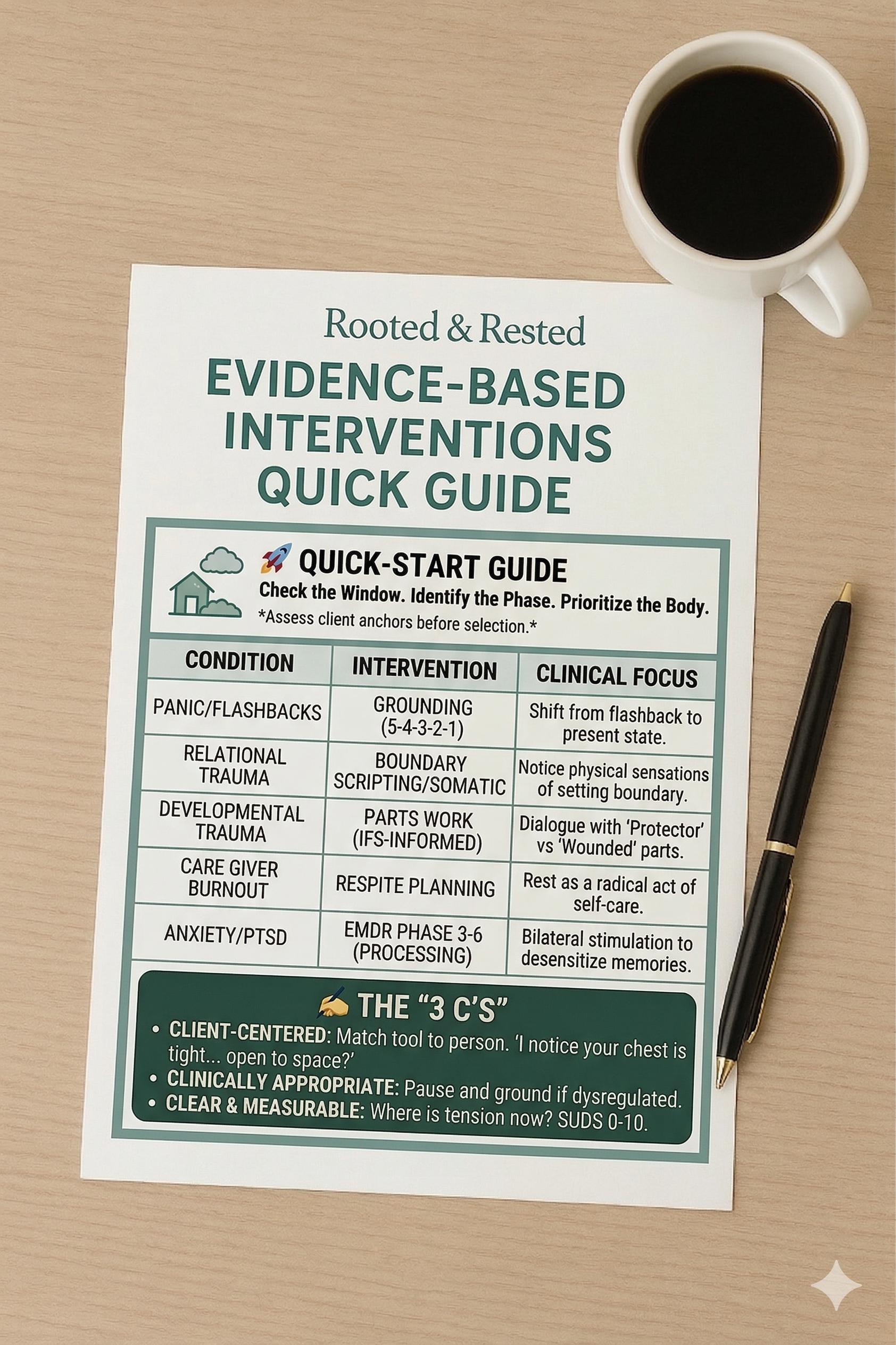 Evidence-based Interventions Quick Guide for Therapists | Trauma ...