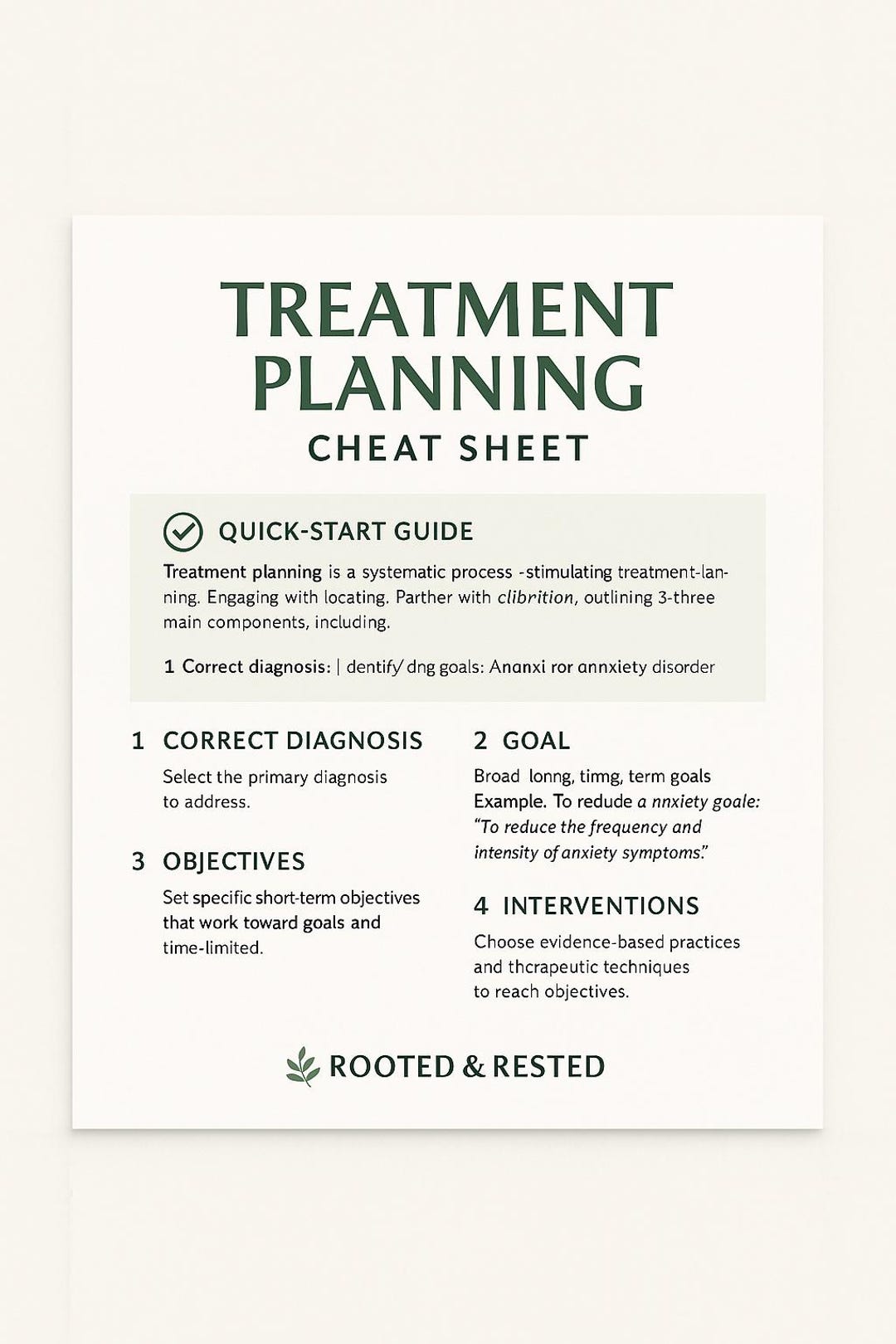 Treatment Planning Cheat Sheet — Goals, Objectives & Interventions ...