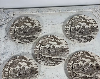 5 Brown Myott Staffordshire Ware Royal Mail 6.25" Bread Plates