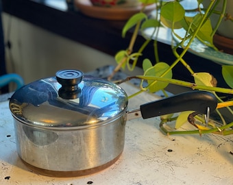 2 Quart Revere Ware Copper Clad Bottom Pot & Lid, Stainless Steel