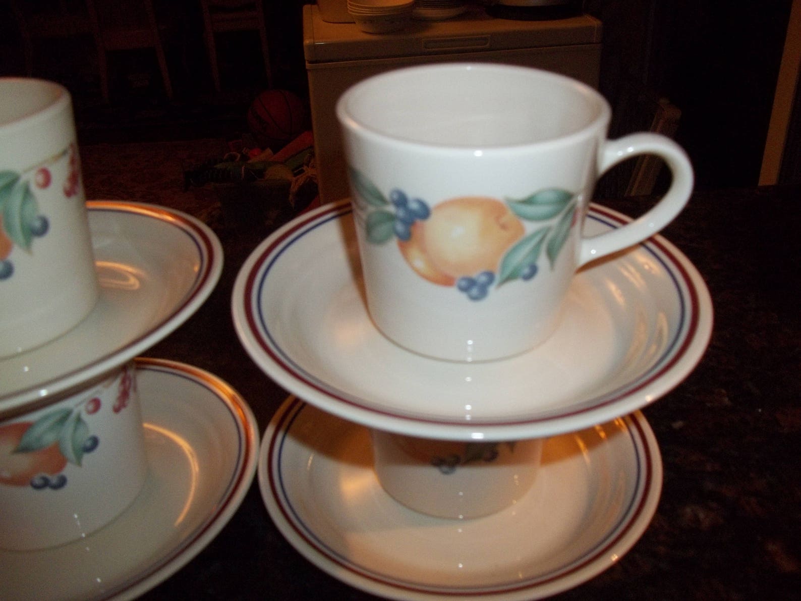 4 Corelle Abundance Coffee Tea Cups and 4 Saucers Made in Etsy