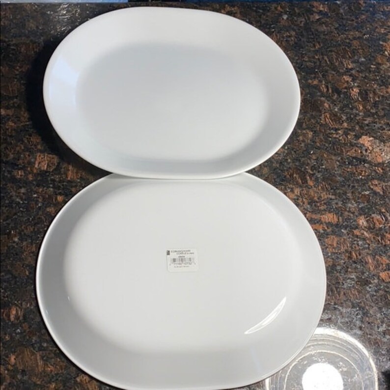 2 NWT Corelle White Serving Platters Platter 12.25x 10 Etsy