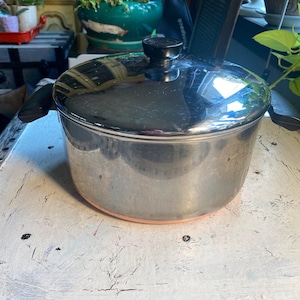 4 1/2 Quart Revere Ware Bottom Stock Pot & Lid, Copper Bottom