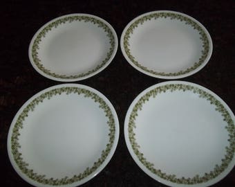 4 Lunch Plates Corelle, Spring Blossom AKA Crazy Daisy 8 1/2"