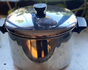 6 Quart Revere Ware Stock Pot & Lid, Stainless Steel