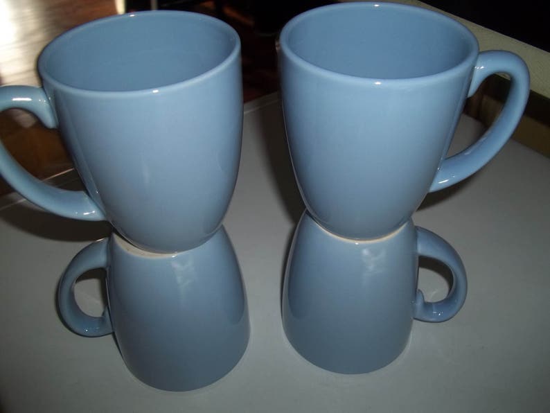 4 Corelle Stoneware Country Cottage, English Breakfast" Coffee/Tea Mug Light Blue 12 oz.4 Mugs image 5