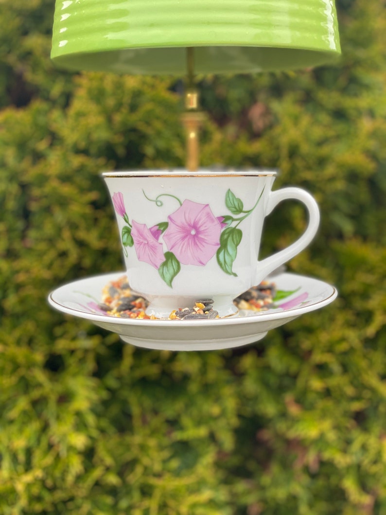 Tea Cup Bird Feeder Garden Ornament Etsy