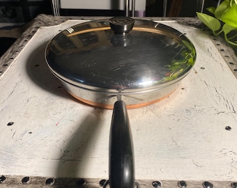 10" Fry Pan  & Lid Revere Ware Copper Clad Bottom