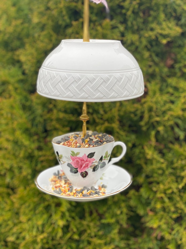Tea Cup Bird Feeder Garden Ornament Etsy