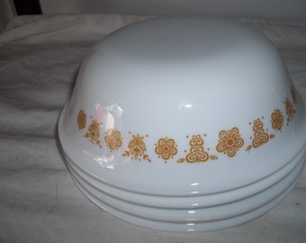 Set of 4 Golden Butterfly Corelle Cereal  Bowls