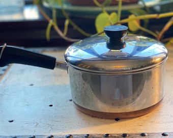 2 Quart Revere Ware Copper Clad Bottom Pot & Lid, Stainless Steel