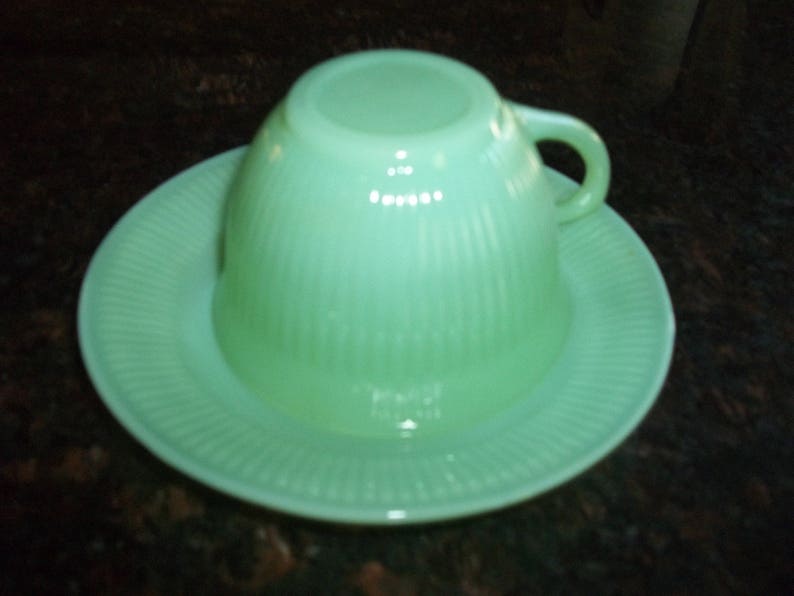 Cup and Saucer Fire King Jadeite,