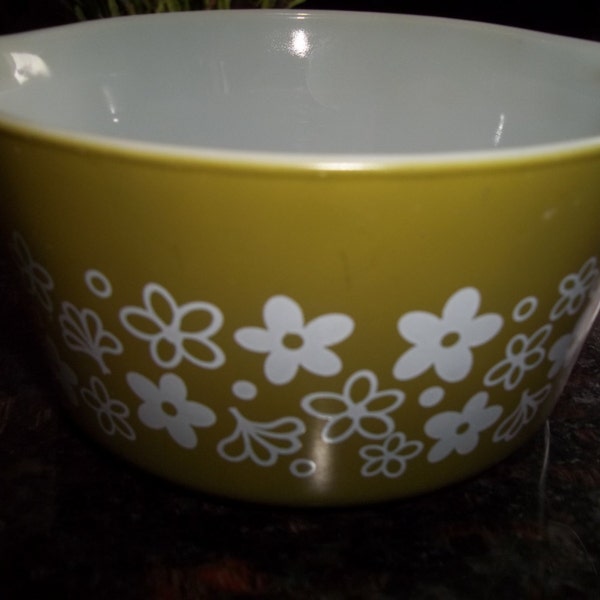 Crazy Daisy AKA spring Blossom Pyrex#473, 1 Quart/ 1 Liter, Vintage, Casserole Dish, Baking Dish, Bowl