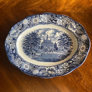 Staffordshire Liberty Blue  Governor&#39;s House Williamsburg Platter