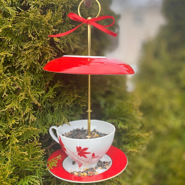 Tea Cup Bird Feeder Etsy