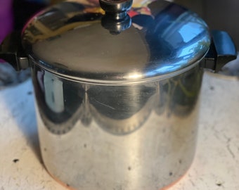 8 Quart Revere Ware Stock Pot & Lid Copper Clad, Stainless Steel