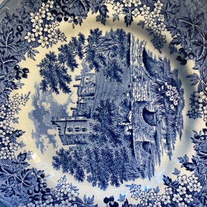 1 J&G Meakin Blue Romantic England 10&quot; Dinner Plate Haddon Hall
