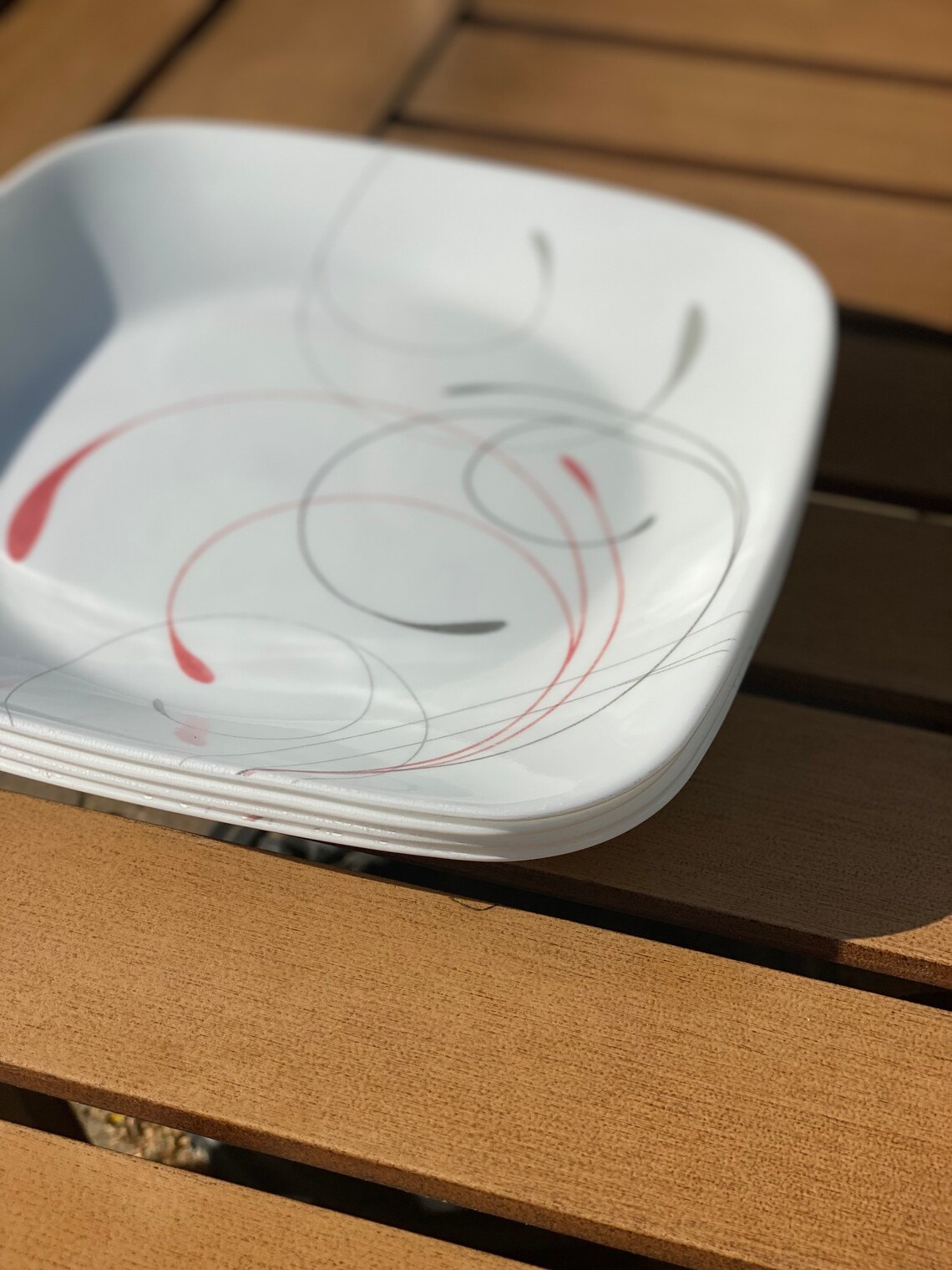 4 Square Luncheon / Salad Plates Corelle 9 Splendor Etsy