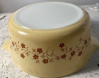 Trailing Flowers, Pyrex#475, Vintage, Handled Casserole Dish, Baking Dish, Bowl**