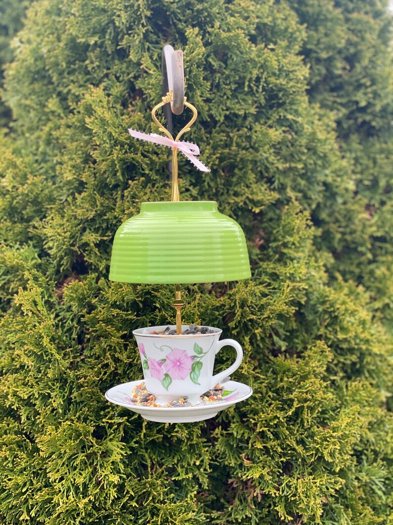 Tea Cup Bird Feeder Garden Ornament Etsy