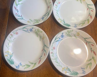 4 My Garden Bread Plates 7 1/4", Made in the USA