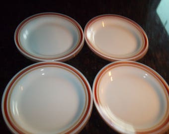 4 Salad Luncheon Plates Corelle Cinnamon 8 1/2"