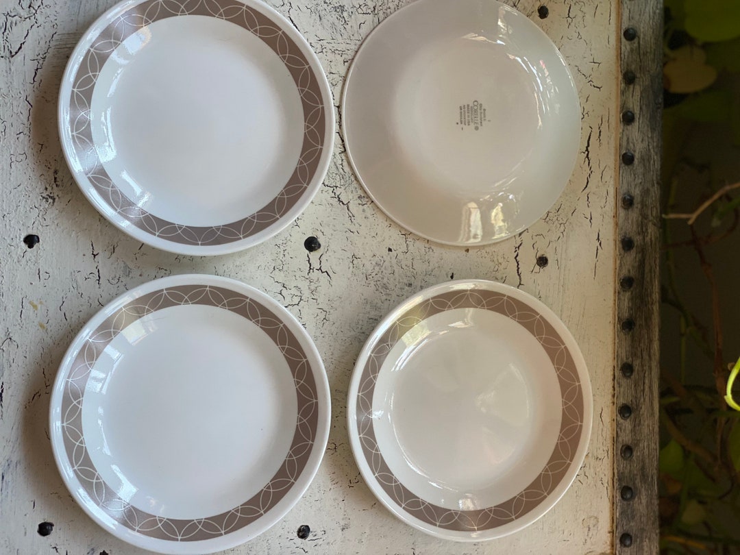 4 Corelle Sand Sketch Bread Plates 6.75