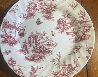 1 Queen's China Chelsea Toile Pink 10” Plate