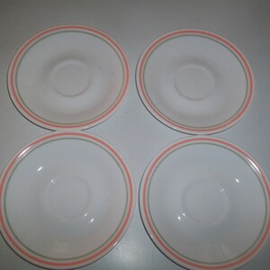 4 Corelle Peach Floral AKA Peach Garland Saucers, Made in the USA