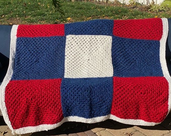 Hermosa vidriera afgana 62 "sq Crochet Queen Size
