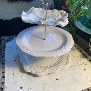Wedding 3 Tier Cup Cake Stand Shabby Chic & XMas