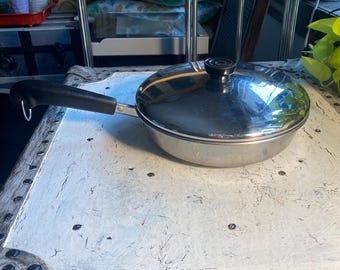 9" Fry Pan & Lid Revere Ware , Stainless Steel