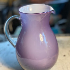 Beautiful  Mouth Blown Purple Ombre  Pitcher