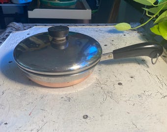 7" Fry Pan Revere Ware copper Bottom with Lid