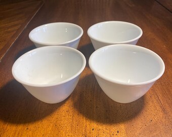 4 Corelle White Custard Cups 8 oz