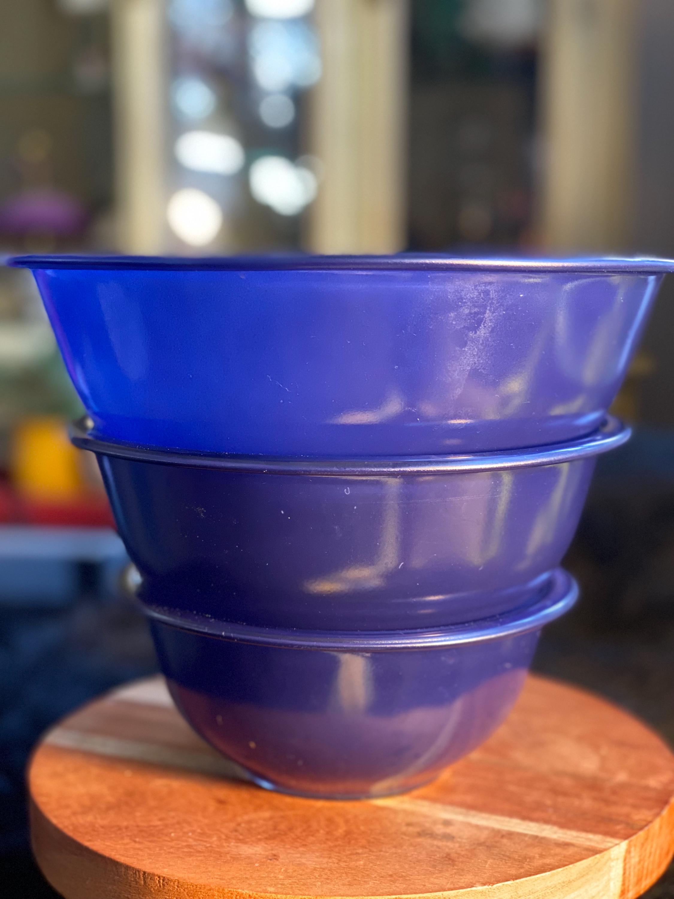 Pyrex Blue 3 Piece Set Pyrex #322, 323, and 325, Nesting Mixing