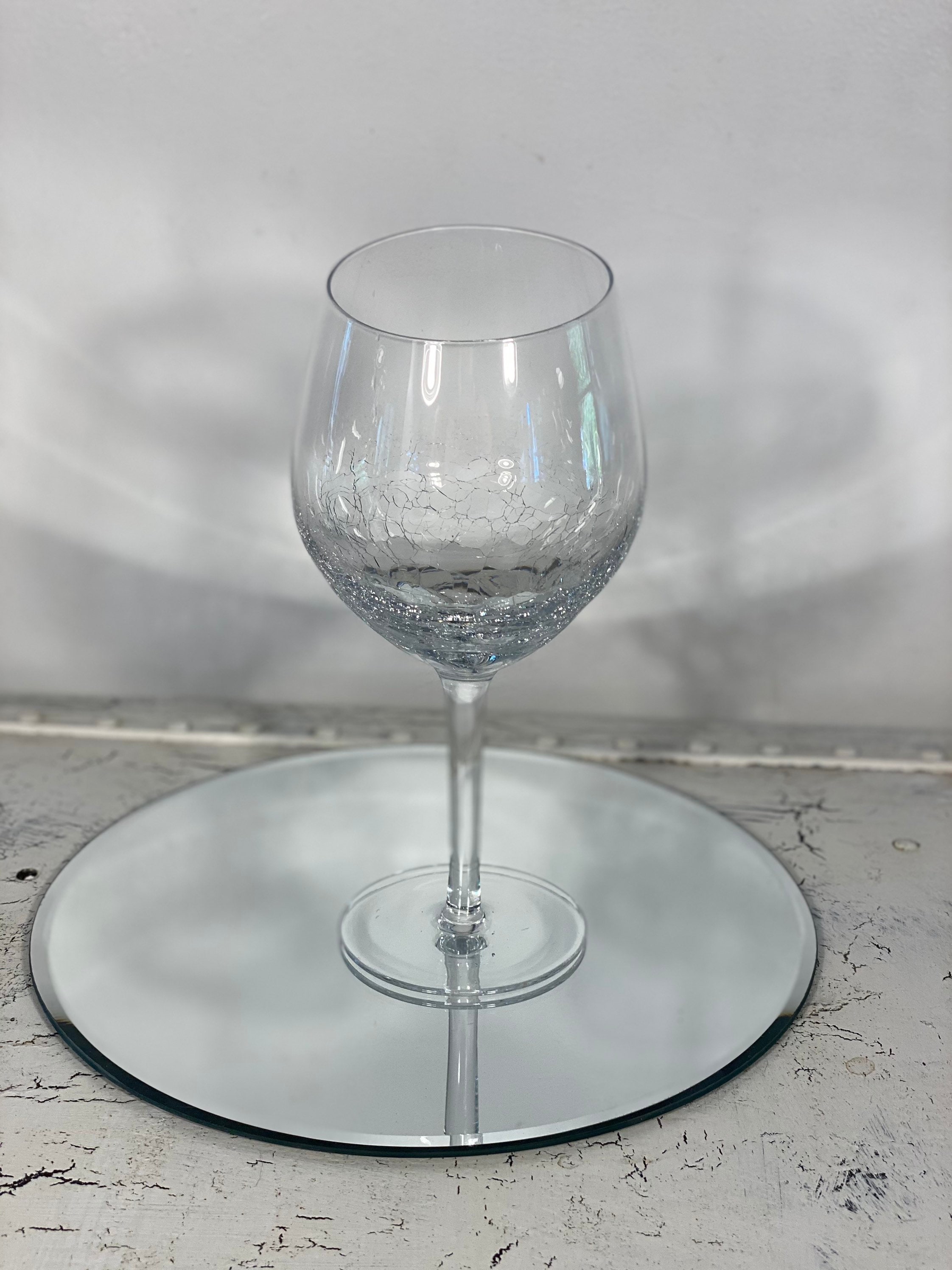 Pier 1 Angled Rim Crackle Glasses / Pier 1 White Wine Glasses / Clear Blown  Glass / Pier 1 Glasses / Crackle Glass Wine Glasses / Drinkware 