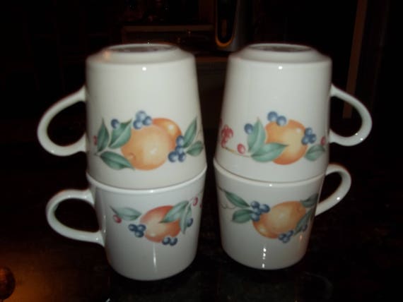 4 Corelle Abundance Coffee, Tea Cups, Made in the USA