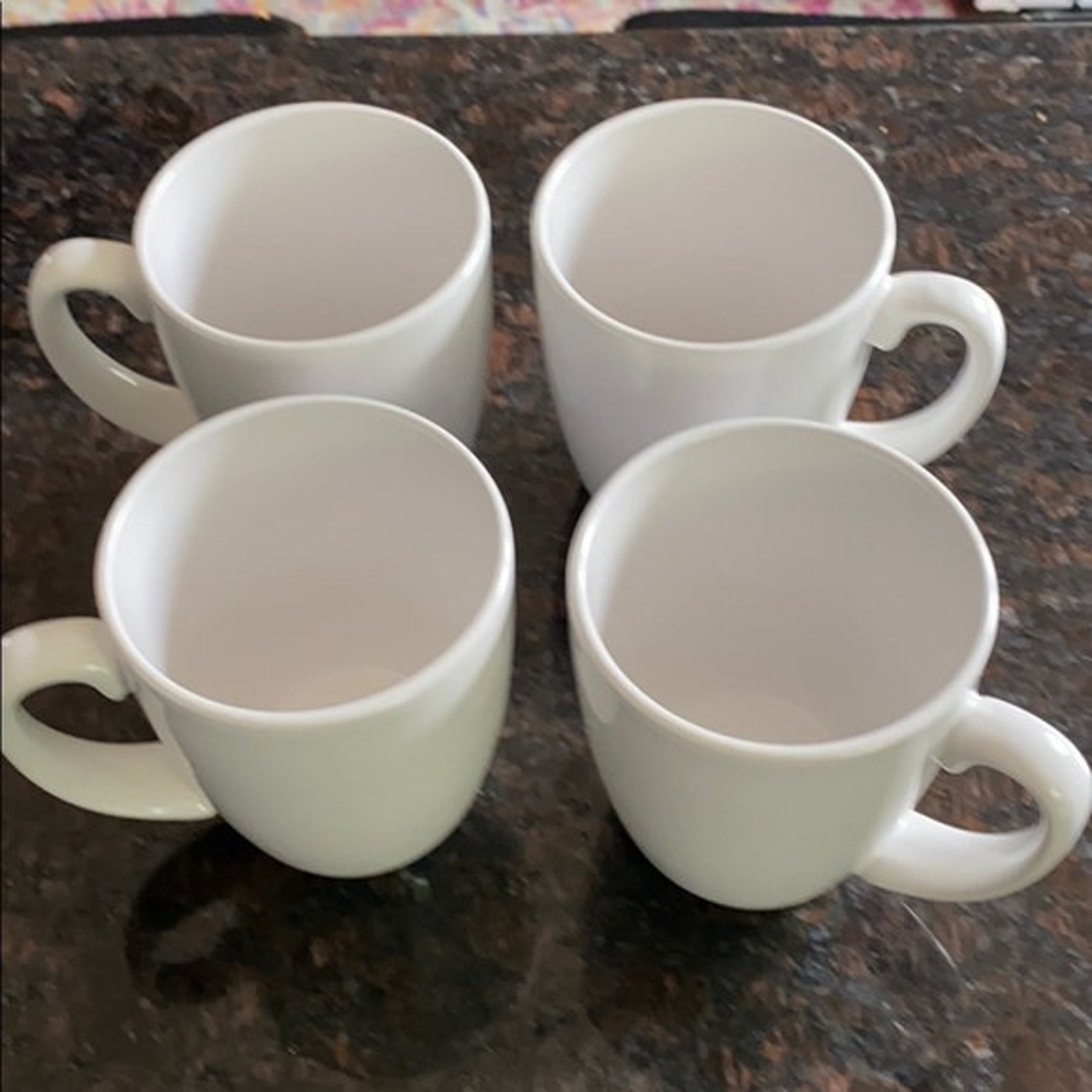 4 Corelle Stoneware Coffee/Tea Mugs White 12 oz. Etsy