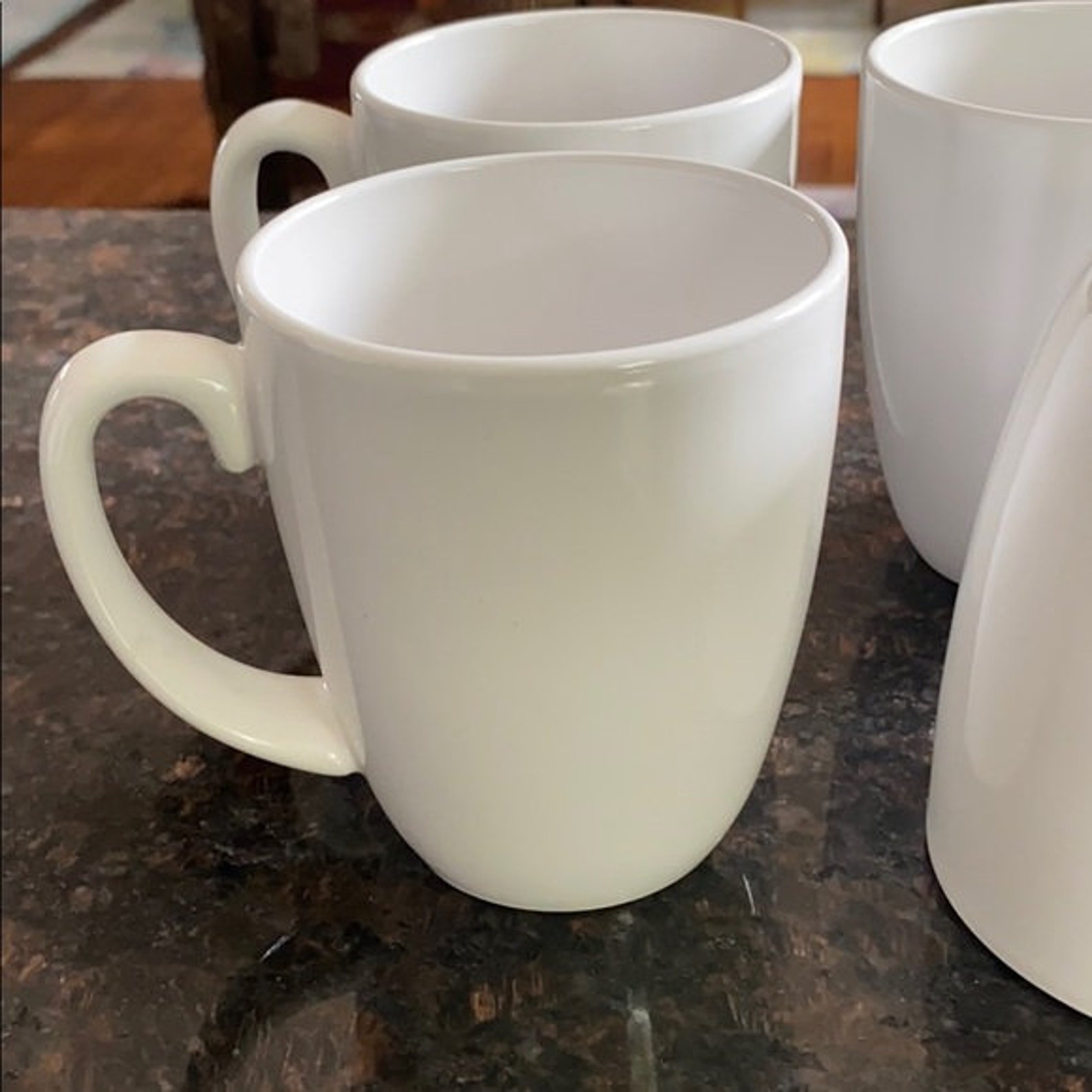 4 Corelle Stoneware Coffee/Tea Mugs White 12 oz. Etsy