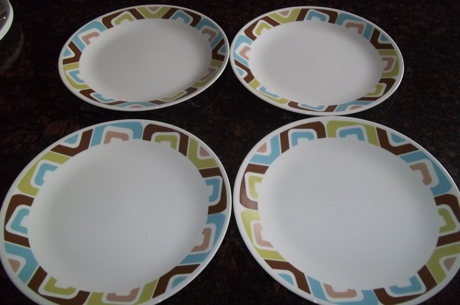 4 Corelle Squared Dinner Plates Made in the USA Etsy