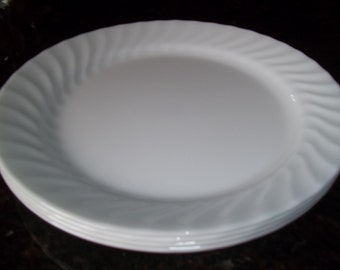 4 Corelle  White Vive Enhancements  Dinner Plates