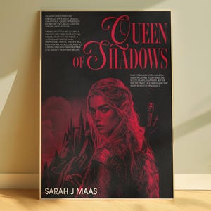 Queen of Shadows Digital Download | Sarah J Maas Fan Art | Dark Fantasy Printable Wall Art | YA Book Lover Gift | Aelin Galathynius Poster