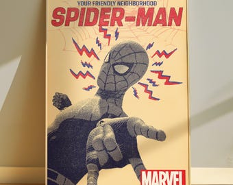 レトロスパイダーマンポスター | ヴィンテージマーベルコミックブック