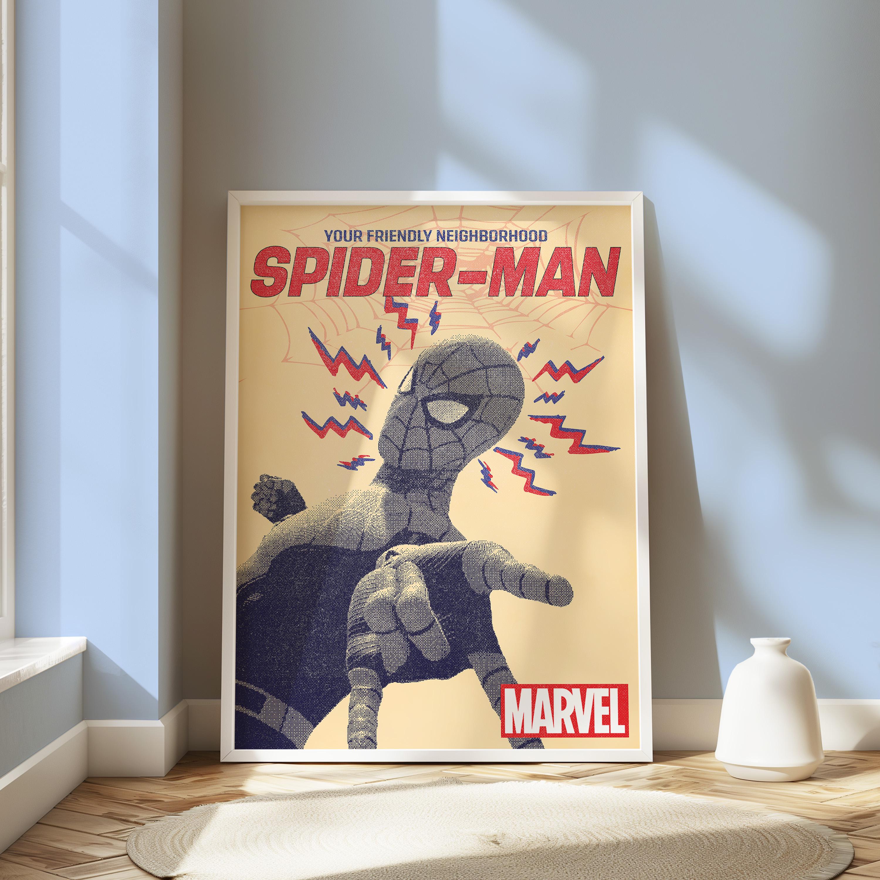 レトロスパイダーマンコミックポスター | マーベルウォールアート