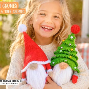 Schema per realizzare gnomi natalizi all'uncinetto 2 in 1: schema per gnomo di Babbo Natale all'uncinetto, schema per gnomo per albero di Natale all'uncinetto, decorazioni natalizie 2026 in PDF