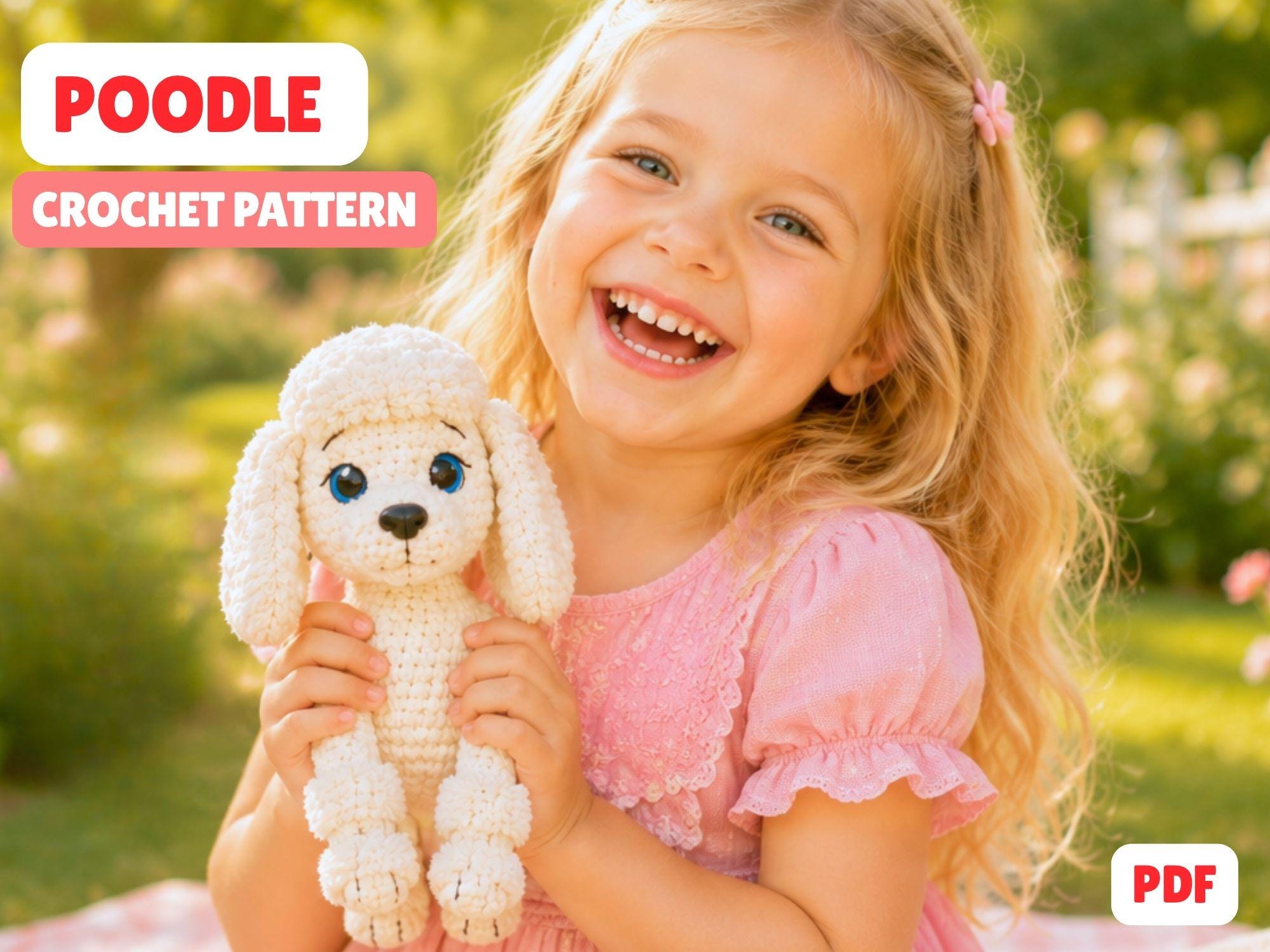 30 Poodle Crochet Patterns to Stitch Adorable Dogs, Toys, and Textured Amigurumi 33 Realistic Standing Poodle Crochet Pattern PDF