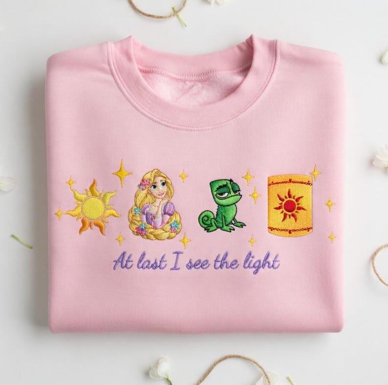 Disney Princess Embroidered Sweatshirt, Cinderella Rapunzel Frozen Ariel Princess T-shirt, Disney Quote Sweatshirt, Cute Disney Shirt image 6