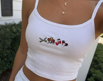 Canotta vintage con ricamo dei Pirati dei Caraibi, Topolino, Una vita da pirata per me, Maglietta ricamata per bambina, Viaggio Disney, Regalo per lei