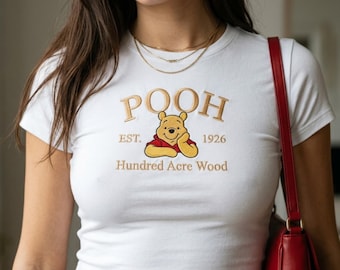 Pooh Bear and friends Embroidered Tank Top, Winnie the Pooh Disney Baby Tee, Custom character Embroidery Shirt, Disney Gift for Her